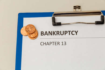 Bankruptcy concept. Document on the tablet.の写真素材