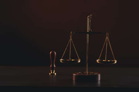 Notarys public pen and stamp on testament and last will. Notary publicの写真素材