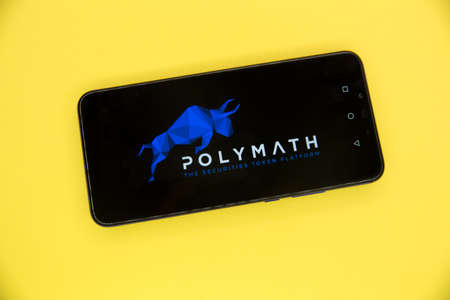 Tula, Russia - JANUARY 29, 2019: Polymath logo displayed on Huawei 2018 smartphone