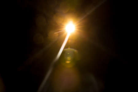 Abstract Natural Sun flare on the black