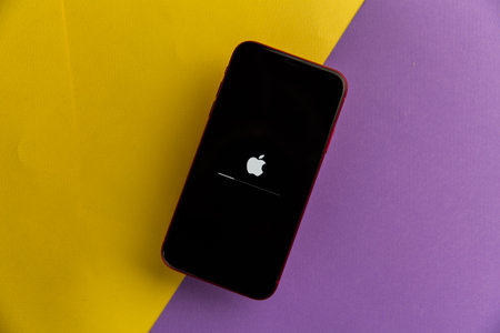 Tula, Russia - November 11, 2020: iPhone 11 start displayのeditorial素材