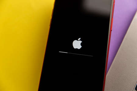 Tula, Russia - November 11, 2020: iPhone 11 start displayのeditorial素材