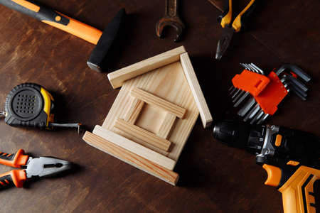 House repair with many toolsの写真素材