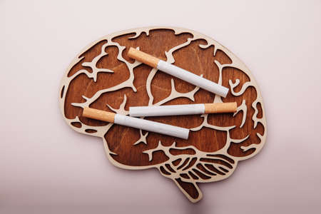 Wooden brain and cigarettes
