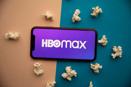 Tula, Russia - September 07, 2021: HBO Max logo on iPhone displayのeditorial素材