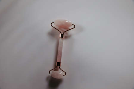 Scincare, beauty and health concept. Massage roller on a tableの写真素材