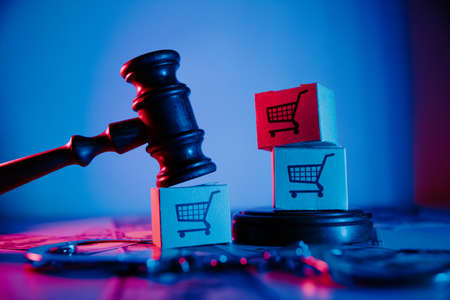 Delivery fraud, shipping law. Cargo claimの写真素材