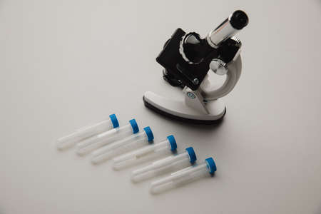 Microscope medical reserch. Blood sample for analysisの写真素材