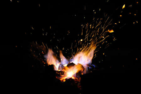 Embers and Flames of a smith's forgeの写真素材