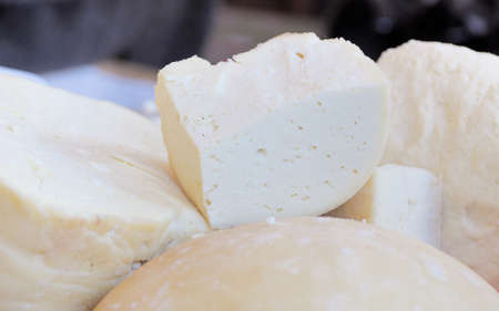 Chunks of cheeseの写真素材