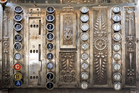 close up of antique cash registerの写真素材
