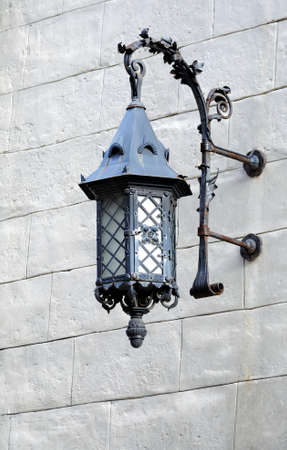 Vintage street lantern on the  wall.の写真素材