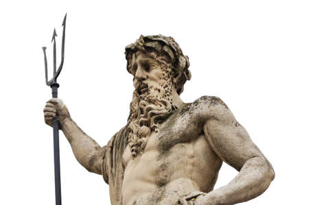 Monument to Neptune on a white backgroundの写真素材