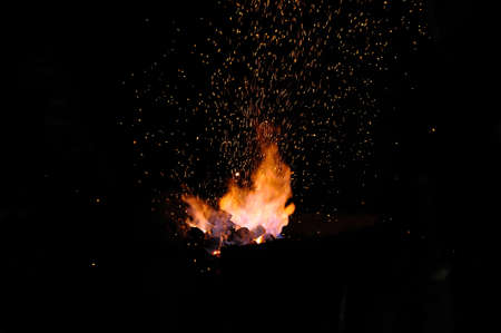 Embers and Flames of a smith's forge