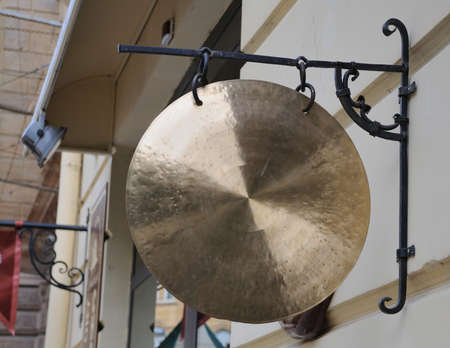Traditional gong , front viewの写真素材