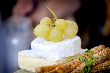 Cheese and grapesの写真素材