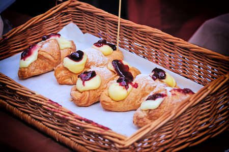 Fresh and tasty croissantsの写真素材