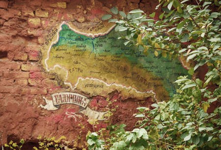 LVIV, UKRAINE - October 12, 2013: Lviv and surrounding areas graffiti mapのeditorial素材