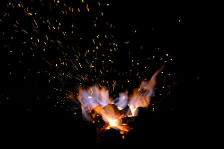 Embers and Flames of a smith's forgeの写真素材