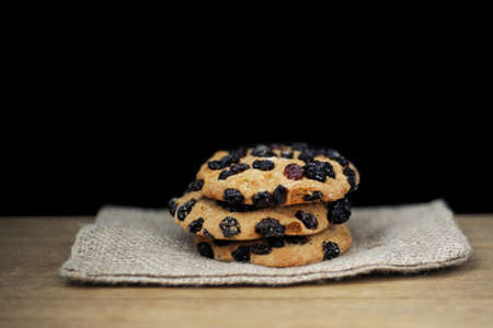 Traditional  cookies on rustic wooden table.
