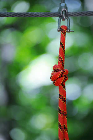 String with a knot on a background of natureの写真素材