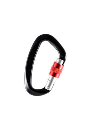 Carabiner  isolated on white background . Climbing concept.の写真素材