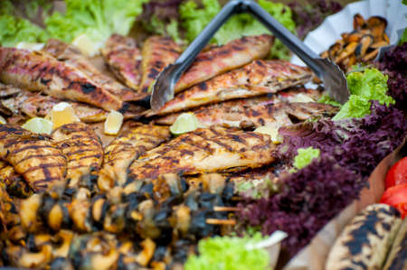 Street Food Festival . Fresh street food closeup .の写真素材