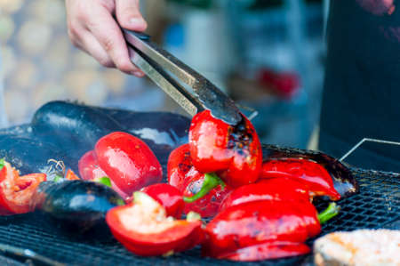 Street Food Festival . Fresh street food closeup .の写真素材