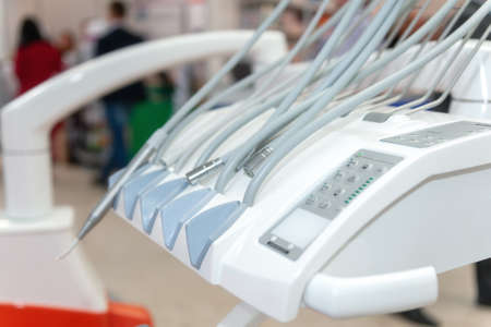Dentist tools and equipment at dental office. Tools close-up.の写真素材