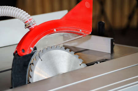 Circular blade ready for woodwork close upの写真素材