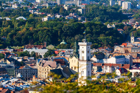 Lviv. Ukraine. View of the historic city center from a bird's eye viewの写真素材