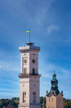 Lviv. Ukraine. View of the historic city center from a bird's eye viewの写真素材