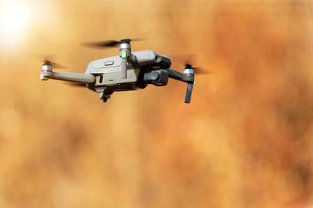 The flight of the copter. Video shooting from the sky. Modern technology for photography, video shootingの写真素材