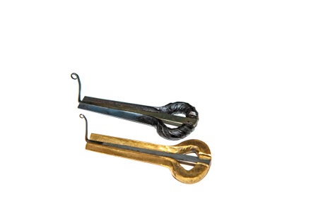 jew's harp musical instrument isolated on white backgroundの写真素材