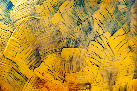 Art paint background of bright multi colored and textured painted surfaceの写真素材