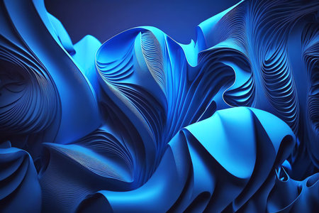 Abstract 3D background. abstract light background. 3d render, abstract modern colorful background, fashion wallpaper with wavy layers and ruffles. Generative AI.の素材