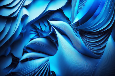 Abstract 3D background. abstract light background. 3d render, abstract modern colorful background, fashion wallpaper with wavy layers and ruffles. Generative AI.の素材