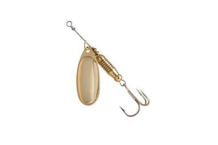 Fishing Spinner (Spoon Lure) Isolated on White background. Tackles for catching of fishes.の写真素材