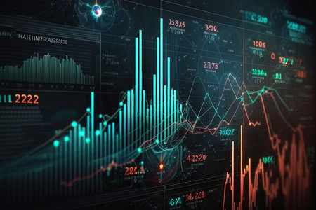 Business chart background financial stock market. Abstract finance background. Generative AI.の素材