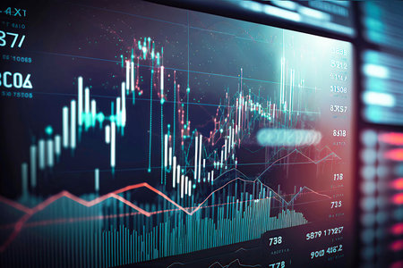 Business chart background financial stock market. Abstract finance background. Generative AI.の素材