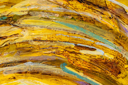 Art paint background of bright multi colored and textured painted surfaceの写真素材