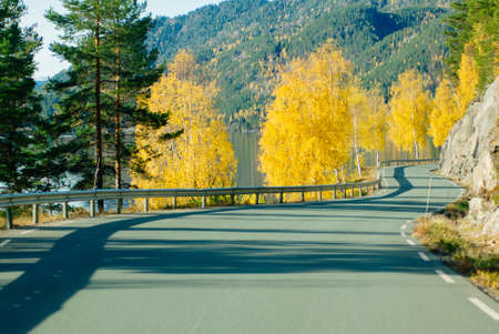 the beauty of the Northern roads in Norwayの写真素材