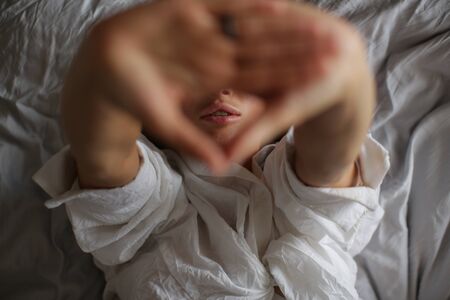 Sleeping beauty stretches.の写真素材