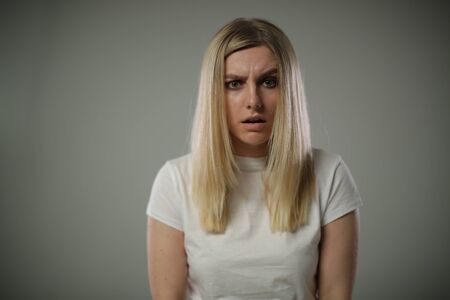 Portrait of a beautiful blondeの写真素材