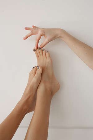 Poster for the master of manicure and pedicure. High quality photo