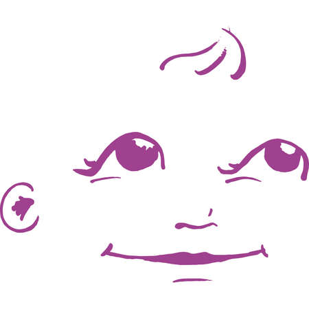 Babyface purpleのイラスト素材