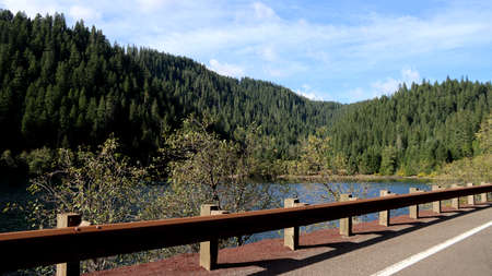 view from the highway of the Trailhead Reservoirの写真素材