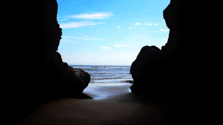 This is an image captured inside a cave found along the Oregon Coast.