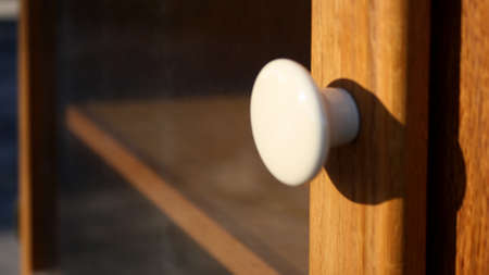 This is a door knob for an entertainment center.の写真素材