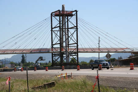 construction of the foot-bridge next to Gateway mall.の写真素材